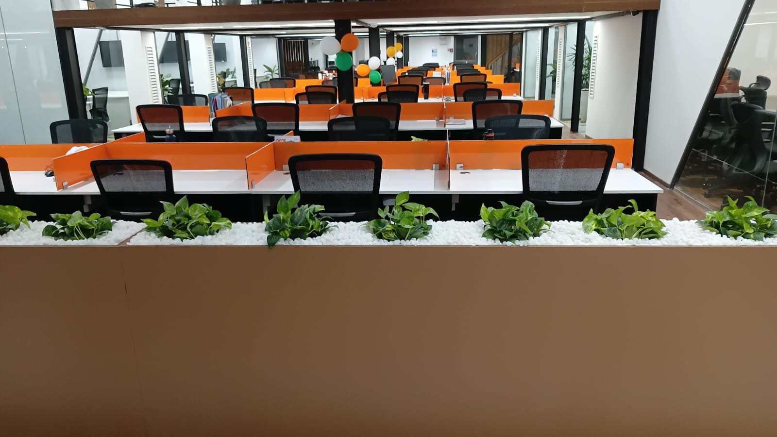 Team collaborating in a relaxed modern office